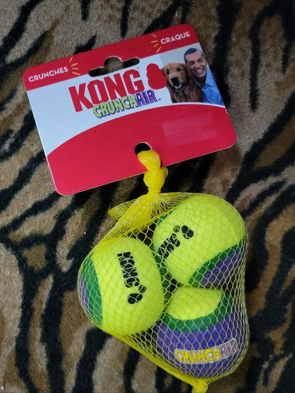 Kong Dog CrunchAir Tennis Balls - Yellow & Purple (3 Pack) Xsmall Ea.